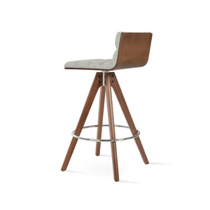 Soho Concept Corona Pyramid Barstools & Counterstools With Removable Camira Wool Pad - 10-year Guarantee! Walnut,Silver  Soho-concept-dining-chair-07539