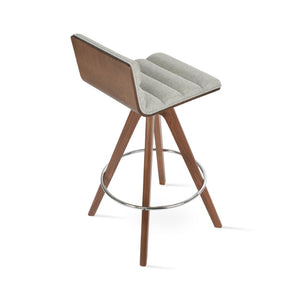 Soho Concept Corona Pyramid Barstools & Counterstools With Removable Camira Wool Pad - 10-year Guarantee! Walnut,Silver  Soho-concept-dining-chair-06610