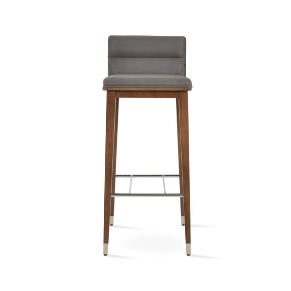 Soho Concept Corona Wood Barstools & Counterstools - Stylish Comfort Upholstered Seats, 10-year Warranty, Walnut Finish Walnut,Grey  Soho-concept-dining-chair-10807