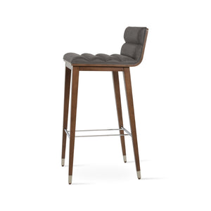 Soho Concept Corona Wood Barstools & Counterstools - Stylish Comfort Upholstered Seats, 10-year Warranty, Walnut Finish Walnut,Grey  Soho-concept-dining-chair-07540