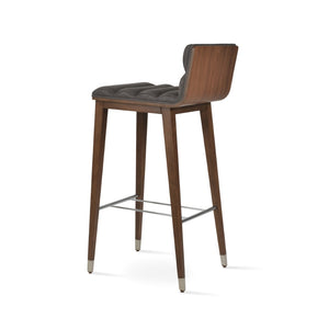 Soho Concept Corona Wood Barstools & Counterstools - Stylish Comfort Upholstered Seats, 10-year Warranty, Walnut Finish Walnut,Grey  Soho-concept-dining-chair-06611