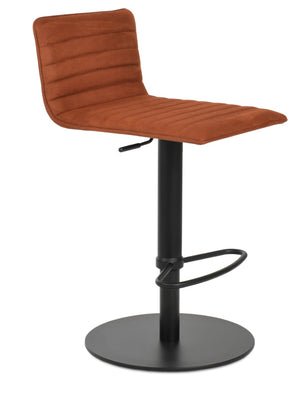 Soho Concept Corona Piston Barstools & Counterstools - Stylish Adjustable Heights, Durable Upholstery & 10-year Guarantee Seat Full Upholstery Nubuck Fabric Cognac  Soho-concept-dining-chair-10794