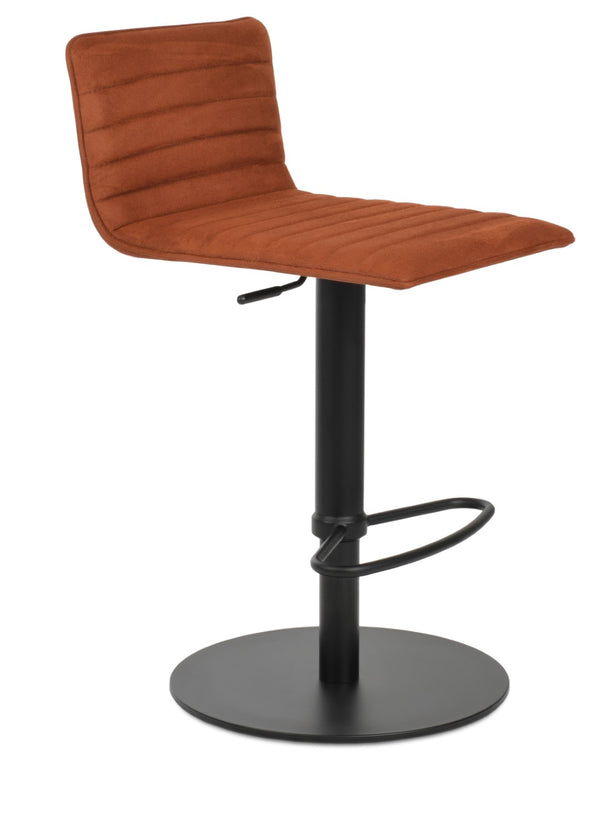 Soho Concept Corona Piston Barstools & Counterstools - Stylish Adjustable Heights, Durable Upholstery & 10-year Guarantee Seat Full Upholstery Nubuck Fabric Cognac  Soho-concept-dining-chair-10794