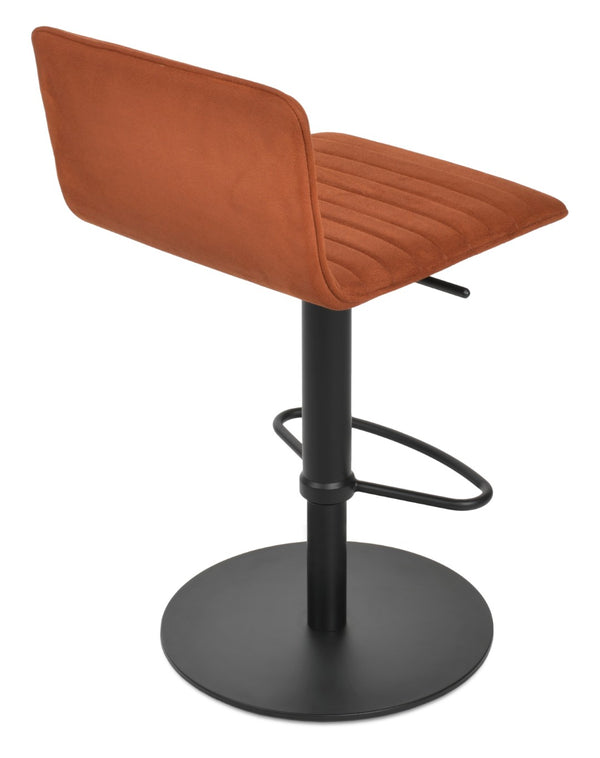 Soho Concept Corona Piston Barstools & Counterstools - Stylish Adjustable Heights, Durable Upholstery & 10-year Guarantee Seat Full Upholstery Nubuck Fabric Cognac  Soho-concept-dining-chair-07528
