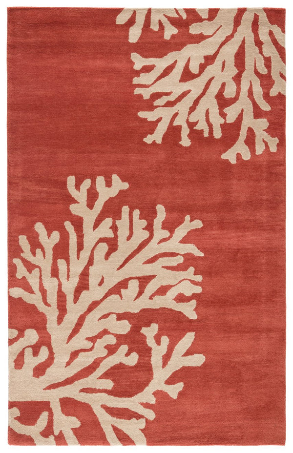 Jaipur Living Coastal Seaside Bough Cos02 Tufted Handmade 100% Wool Contemporary/Modern Abstract Indoor Rug Coral, Tan 100% Wool, 100% Cotton Rug121230