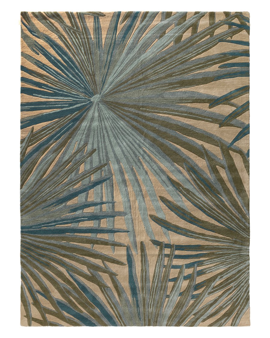 Jaipur Living Coastal Seaside Palmetto Cos33 Tufted Handmade 100% Wool Contemporary Floral Indoor Rug Blue, Green 100% Wool, 100% Cotton Rug127445