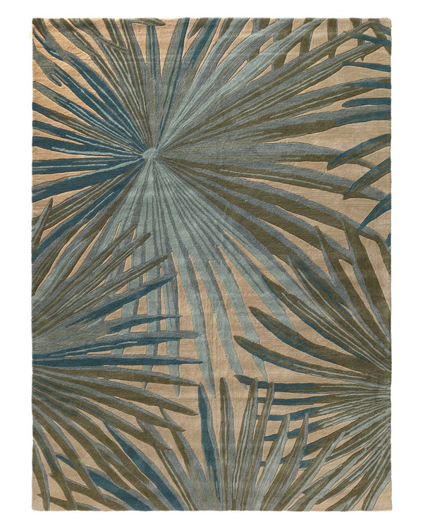 Jaipur Living Coastal Seaside Palmetto Cos33 Tufted Handmade 100% Wool Contemporary Floral Indoor Rug Blue, Green 100% Wool, 100% Cotton Rug127445