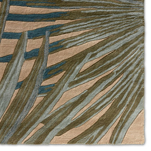 Jaipur Living Coastal Seaside Palmetto Cos33 Tufted Handmade 100% Wool Contemporary Floral Indoor Rug Blue, Green 100% Wool, 100% Cotton Rug127445