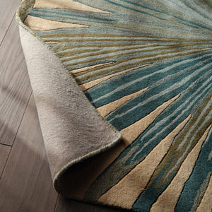 Jaipur Living Coastal Seaside Palmetto Cos33 Tufted Handmade 100% Wool Contemporary Floral Indoor Rug Blue, Green 100% Wool, 100% Cotton Rug127445