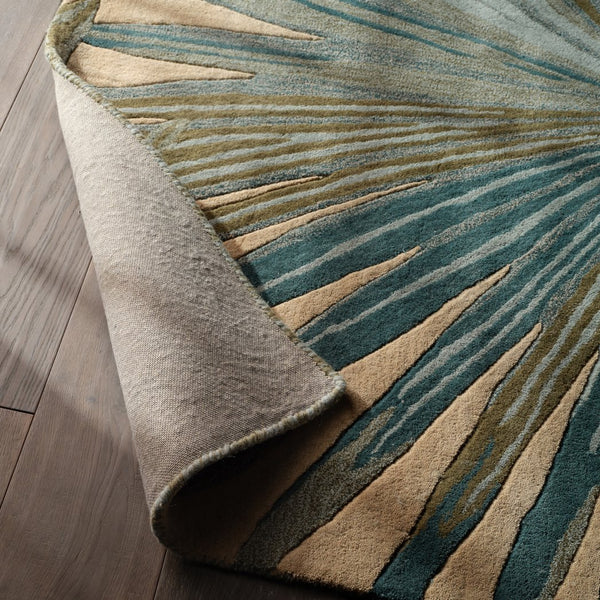 Jaipur Living Coastal Seaside Palmetto Cos33 Tufted Handmade 100% Wool Contemporary Floral Indoor Rug Blue, Green 100% Wool, 100% Cotton Rug127445