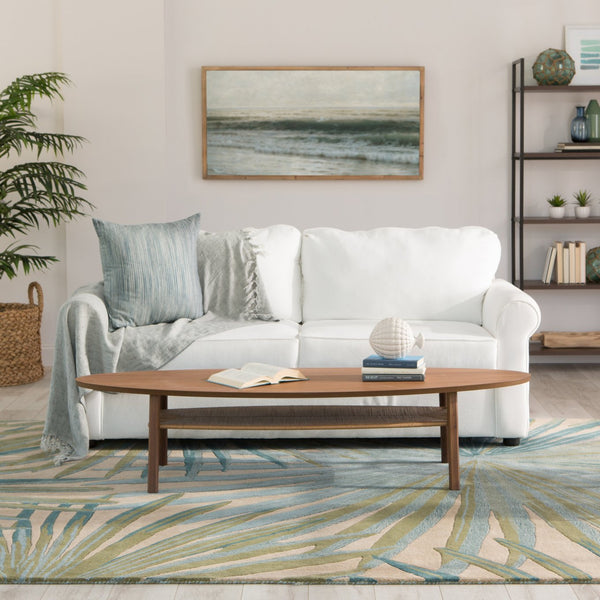 Jaipur Living Coastal Seaside Palmetto Cos33 Tufted Handmade 100% Wool Contemporary Floral Indoor Rug Blue, Green 100% Wool, 100% Cotton Rug127445