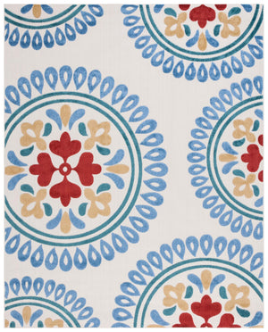 Safavieh Sams Bahama Cottage Power Loomed Indoor / Outdoor Rug Cream / Sky Blue COTS445B-8