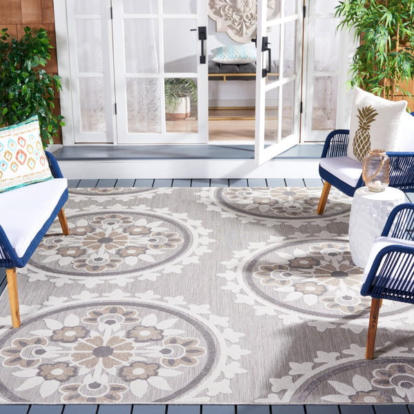 Safavieh Sams Bahama Cottage Power Loomed Indoor / Outdoor Rug Light Grey / Taupe COTS858A-8