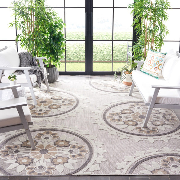 Safavieh Sams Bahama Cottage Power Loomed Indoor / Outdoor Rug Light Grey / Taupe COTS858A-8