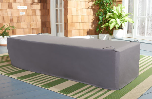Safavieh NEWPORT Lounge Chair Cover - Heavy-Duty Grey Protection Against Weather, UV & Debris for Outdoors COV7022