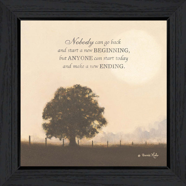 English Elm "new Ending" Bonnie Mohr Inspirational Black Framed Canvas Print Ready to Hang B06785753