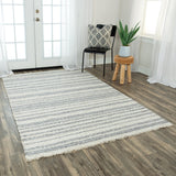 Rizzy Capri CPI101 Hand Woven Casual Polyester/Wool Blend Rug Ivory/Gray 8'6" x 11'6"