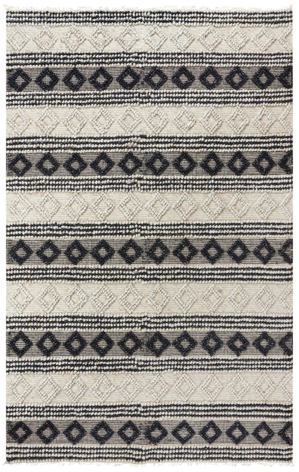 Rizzy Capri CPI104 Hand Woven Casual Polyester/Wool Blend Rug Beige/Navy 8'6" x 11'6"