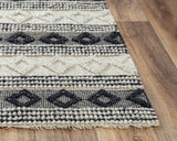 Rizzy Capri CPI104 Hand Woven Casual Polyester/Wool Blend Rug Beige/Navy 8'6" x 11'6"
