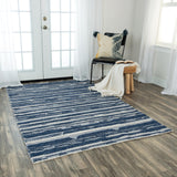 Rizzy Capri CPI105 Hand Woven Casual Polyester/Wool Blend Rug Ivory/Blue 8'6" x 11'6"