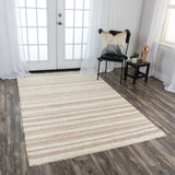 Rizzy Capri CPI106 Hand Woven Casual Polyester/Wool Blend Rug Ivory/Beige 8'6" x 11'6"