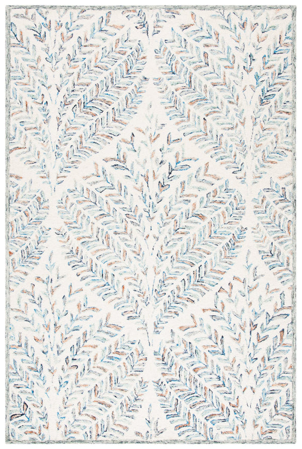 Safavieh Capri Hand Tufted Wool Area Rug - Elegant Floral Design In Ivory And Blue For Luxurious Home Decor Ivory ,Blue Wool Cpr208a-11sq