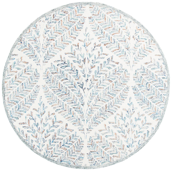 Safavieh Capri Hand Tufted Wool Area Rug - Elegant Floral Design In Ivory And Blue For Luxurious Home Decor Ivory ,Blue Wool Cpr208a-11sq