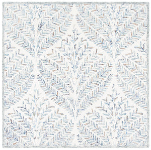 Safavieh Capri Hand Tufted Wool Area Rug - Elegant Floral Design In Ivory And Blue For Luxurious Home Decor Ivory ,Blue Wool Cpr208a-11sq