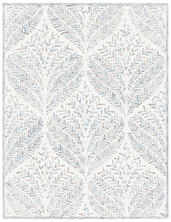 Safavieh Capri Hand Tufted Wool Area Rug - Elegant Floral Design In Ivory And Blue For Luxurious Home Decor Ivory ,Blue Wool Cpr208a-11sq