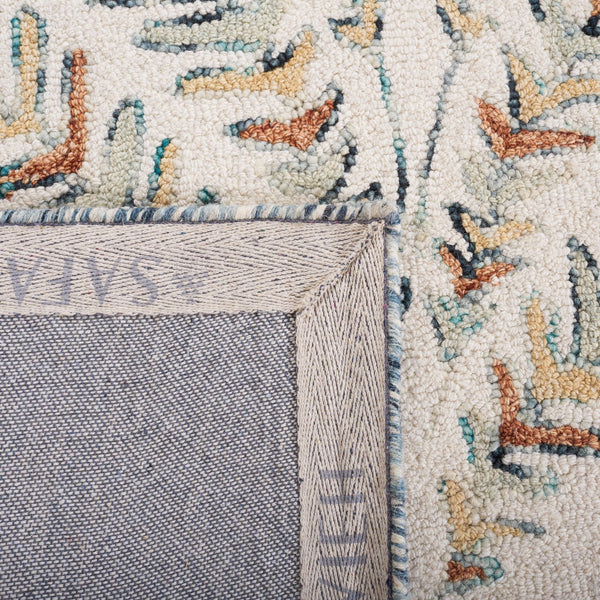 Safavieh Capri Hand Tufted Wool Area Rug - Elegant Floral Design In Ivory And Blue For Luxurious Home Decor Ivory ,Green Wool Cpr208b-25