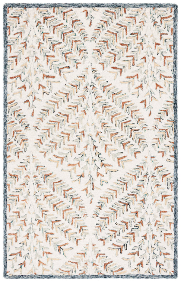 Safavieh Capri Hand Tufted Wool Area Rug - Elegant Floral Design In Ivory And Blue For Luxurious Home Decor Ivory ,Green Wool Cpr208b-25