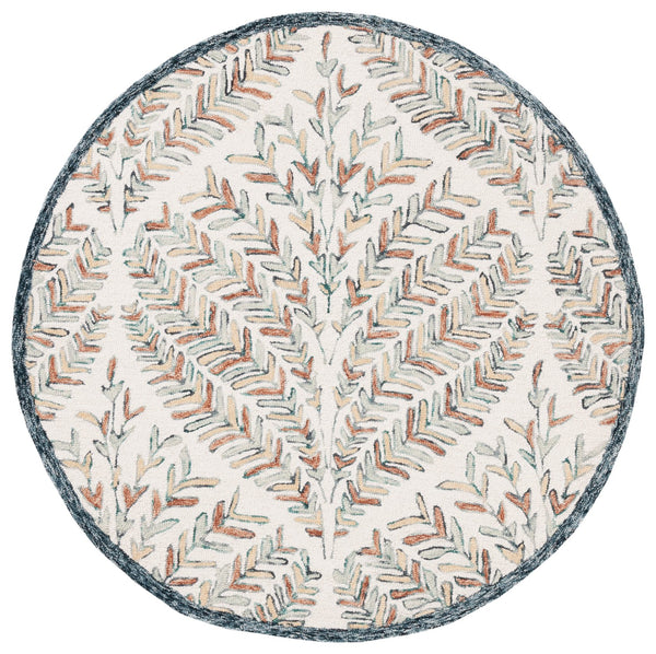 Safavieh Capri Hand Tufted Wool Area Rug - Elegant Floral Design In Ivory And Blue For Luxurious Home Decor Ivory ,Green Wool Cpr208b-25