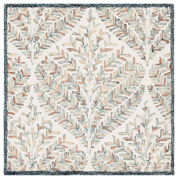 Safavieh Capri Hand Tufted Wool Area Rug - Elegant Floral Design In Ivory And Blue For Luxurious Home Decor Ivory ,Green Wool Cpr208b-25