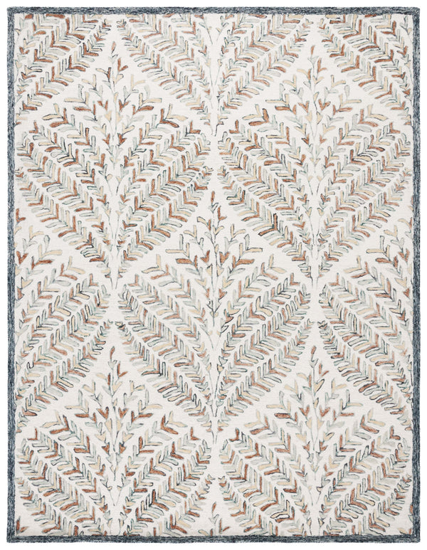 Safavieh Capri Hand Tufted Wool Area Rug - Elegant Floral Design In Ivory And Blue For Luxurious Home Decor Ivory ,Green Wool Cpr208b-25