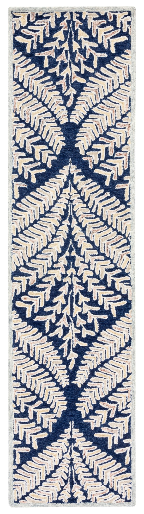 Safavieh Capri Hand Tufted Wool Area Rug - Elegant Floral Design In Ivory And Blue For Luxurious Home Decor Navy ,Ivory Wool Cpr208n-25