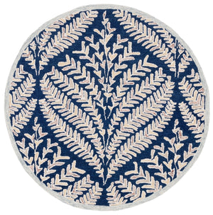 Safavieh Capri Hand Tufted Wool Area Rug - Elegant Floral Design In Ivory And Blue For Luxurious Home Decor Navy ,Ivory Wool Cpr208n-25