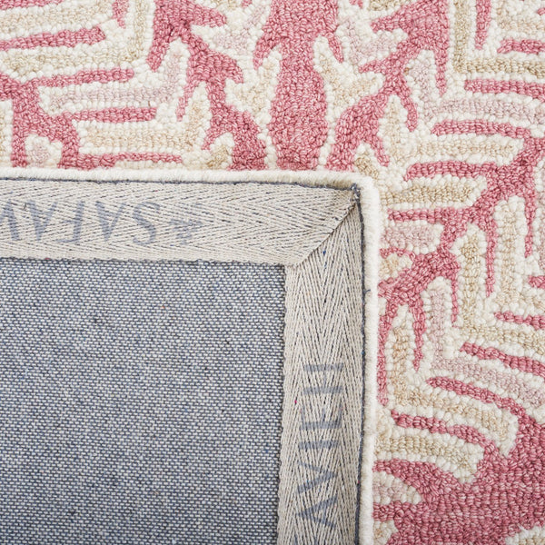 Safavieh Capri Hand Tufted Wool Area Rug - Elegant Floral Design In Ivory And Blue For Luxurious Home Decor Pink ,Ivory Wool Cpr208r-3sq