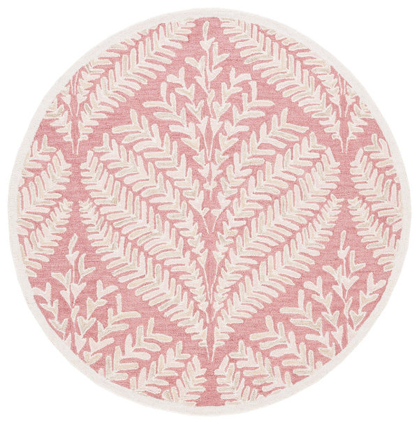 Safavieh Capri Hand Tufted Wool Area Rug - Elegant Floral Design In Ivory And Blue For Luxurious Home Decor Pink ,Ivory Wool Cpr208r-3sq