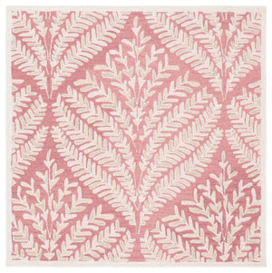 Safavieh Capri Hand Tufted Wool Area Rug - Elegant Floral Design In Ivory And Blue For Luxurious Home Decor Pink ,Ivory Wool Cpr208r-3sq