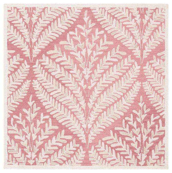 Safavieh Capri Hand Tufted Wool Area Rug - Elegant Floral Design In Ivory And Blue For Luxurious Home Decor Pink ,Ivory Wool Cpr208r-3sq
