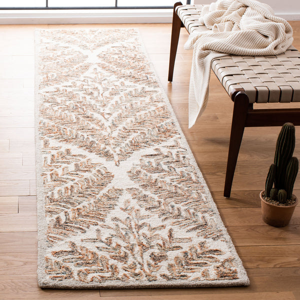 Safavieh Capri Hand-Tufted Oval Wool Rug 5X8 In Ivory Brown – Soft 1/2" Pile, Durable Natural Fiber, Elegant Finish CPR208T-5OV