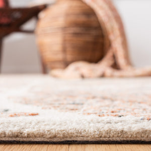 Safavieh Capri Hand Tufted Wool Area Rug - Elegant Floral Design In Ivory And Blue For Luxurious Home Decor Ivory ,Brown Wool Cpr208t-28