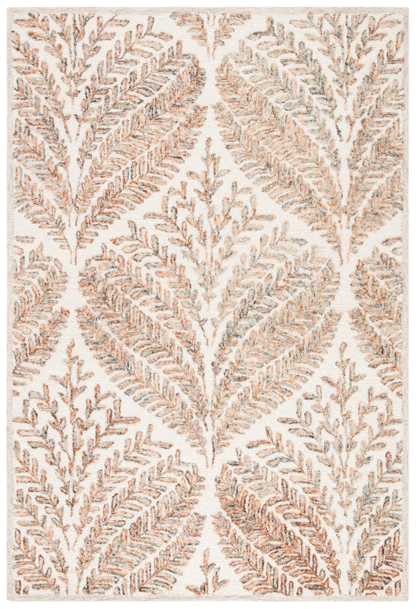 Safavieh Capri Hand-Tufted Oval Wool Rug 5X8 In Ivory Brown – Soft 1/2" Pile, Durable Natural Fiber, Elegant Finish CPR208T-5OV