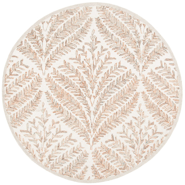 Safavieh Capri Hand-Tufted Oval Wool Rug 5X8 In Ivory Brown – Soft 1/2" Pile, Durable Natural Fiber, Elegant Finish CPR208T-5OV