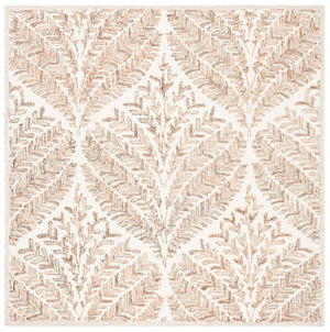Safavieh Capri Hand-Tufted Oval Wool Rug 5X8 In Ivory Brown – Soft 1/2" Pile, Durable Natural Fiber, Elegant Finish CPR208T-5OV