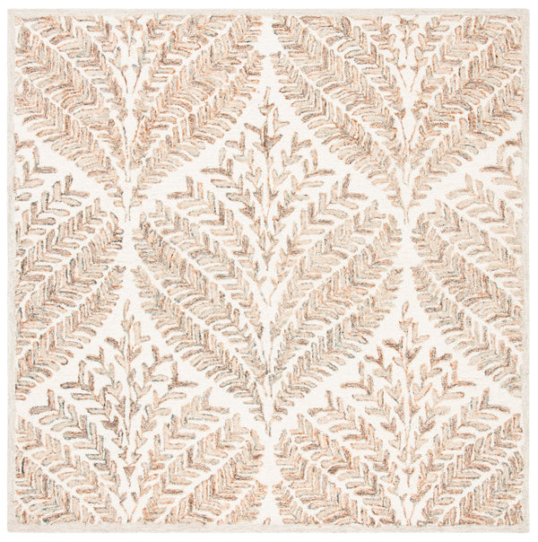 Safavieh Capri Hand-Tufted Oval Wool Rug 5X8 In Ivory Brown – Soft 1/2" Pile, Durable Natural Fiber, Elegant Finish CPR208T-5OV