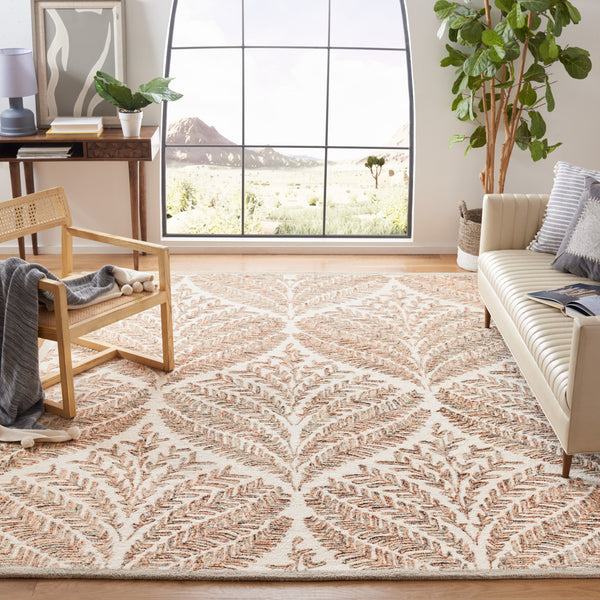 Safavieh Capri Hand Tufted Wool Area Rug - Elegant Floral Design In Ivory And Blue For Luxurious Home Decor Ivory ,Brown Wool Cpr208t-28