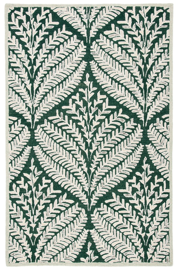 Safavieh Capri 208 Hand Tufted Floral Rug Dark Green / Ivory CPR208Y-7SQ