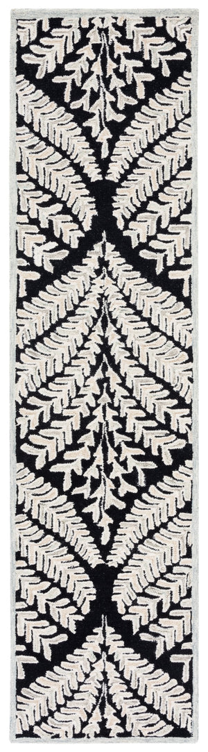Safavieh Capri Hand Tufted Wool Area Rug - Elegant Floral Design In Ivory And Blue For Luxurious Home Decor Black ,Ivory Wool Cpr208z-1115