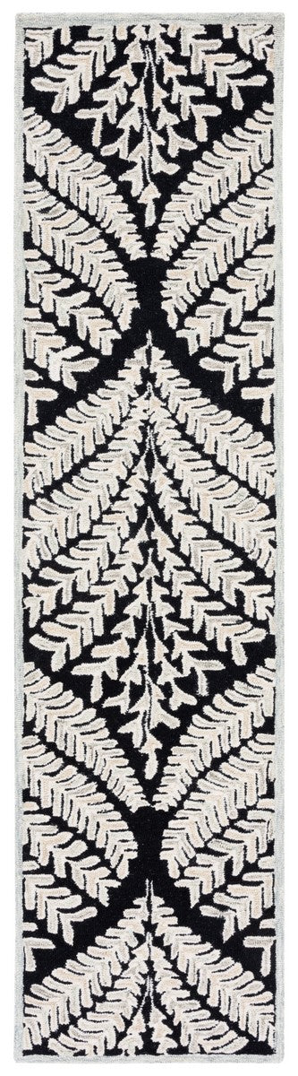 Safavieh Capri 208 Hand Tufted Floral Rug Black / Ivory CPR208Z-7SQ
